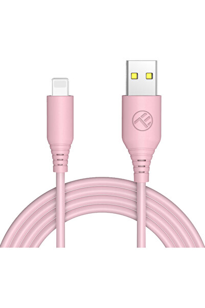 TELLUR Cablu Date si Incarcare USB la Lightning Tellur, 1 m, 3A, Roz TLL155399