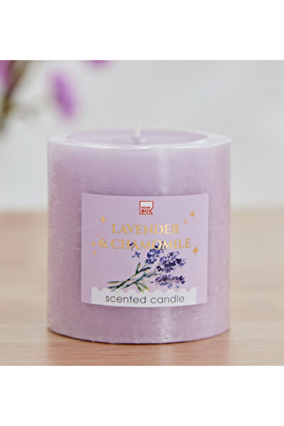 QARA شمعة عمودية برائحة اللافندر والبابونج - 6.8 × 7 سم