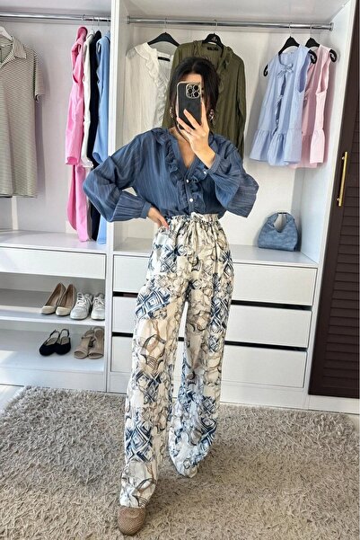 BEBE PLUS Bel Ayarlamalı Desenli Pantalon - Çok Renkli ÇOK RENKLİ