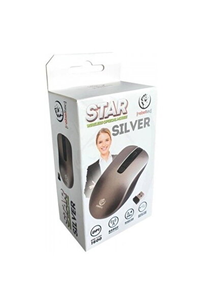 Rebeltec Mouse wireless, opric, 1600dpi, Argintiu
