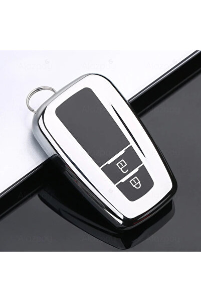 Alazpay غطاء مفتاح من مادة TPU اللامعة لسيارات تويوتا C-HR كورولا راف4 كامري ...