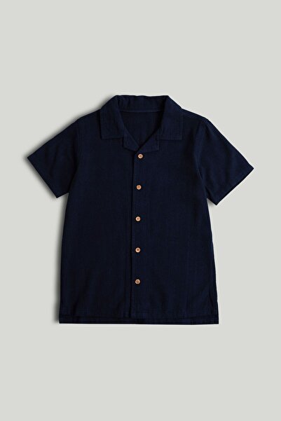 MOTHERCARE Navy Linen Blend Shirt