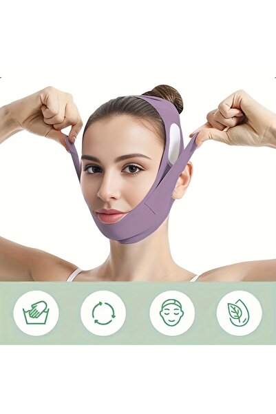 Choice1 PURPLE Adjustable V-shaped face lifting facial mask, reusable facial ...