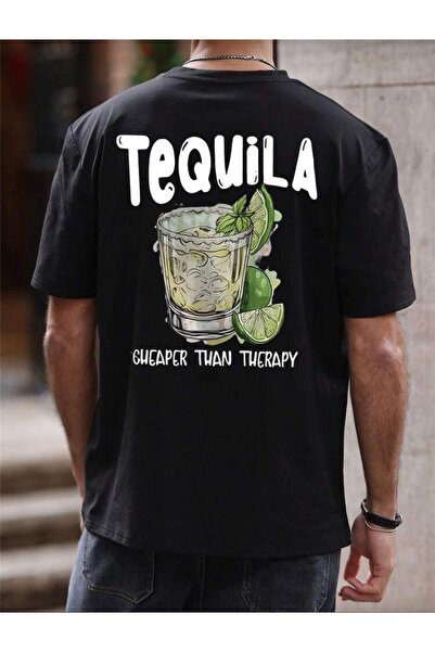 ALCİNOUS UNISEX ΒΑΜΒΑΚΙΝΟ ΜΑΥΡΟ OVERSIZE T-SHIRT ΜΕ ΣΤΑΜΠΑ ΚΑΙ ΛΟΓΟΤΥΠΟ ΣΕ ΣΧ...