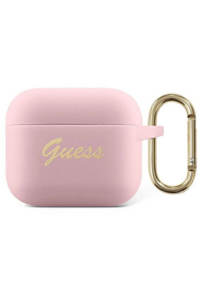 Guess Husa Silicon Vintage Script Airpods 3 Pink