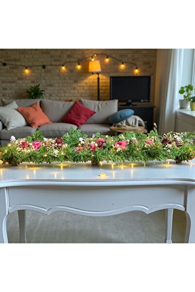 ART PINE Premium El Yapımı Doğal Masa Üstü Dekoru Led Işıklı , Şoklanmış Çiçe...