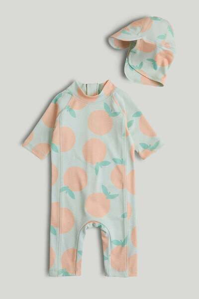 MOTHERCARE Sunsafe UPF50+ Suit and Keppi Hat Set