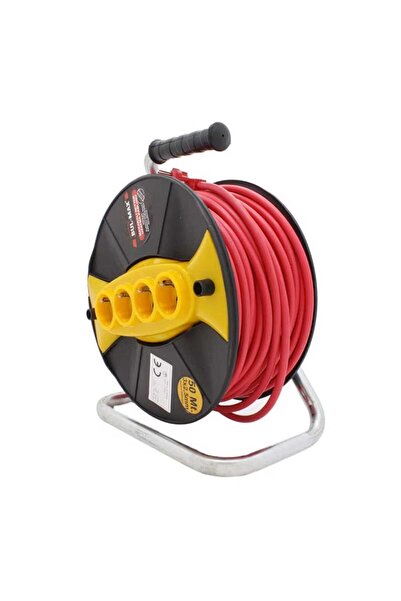 O.M.D Prelungitor rola cu tambur, 50 m. 3 x 2.5 mm, 4 prize, maner ergonomic ...