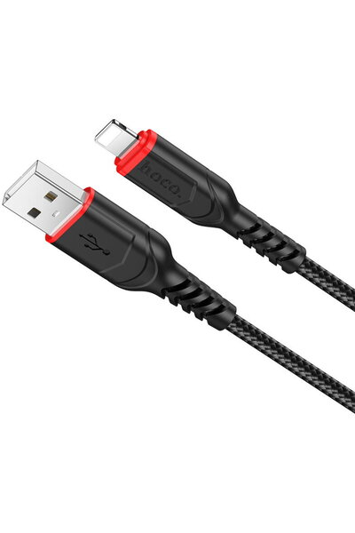 Hoco Cablu Date si Incarcare USB la Lightning X59 Victory, 1 m, 2.4A, Negru