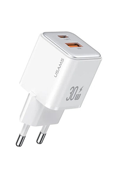 Usams US-CC189 1x USB,1x USB Type-C Fast Charging 30W Alb