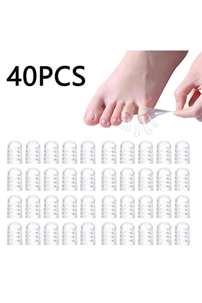Choice 40 قطعة من أغطية أصابع القدم المصنوعة من السيليكون، مضادة للاحتكاك، تس...
