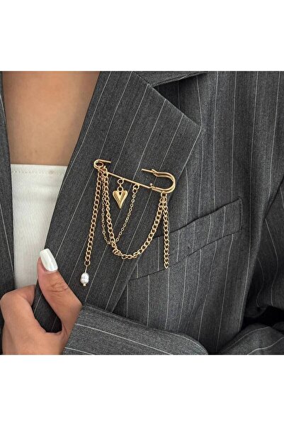 Choice قلادة كونجوي الذهبية متعددة الاستخدامات على شكل قلب الحب، بروشيه للنسا...