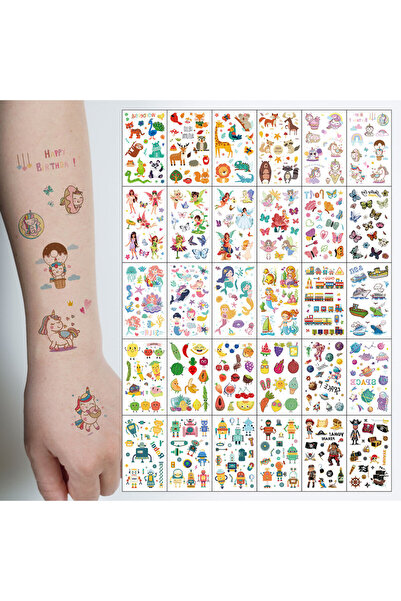 Choice 30Sheets-Cartoon 30pcs Cute Cartoon Tattoo Stickers, Unicorn, Animal, ...