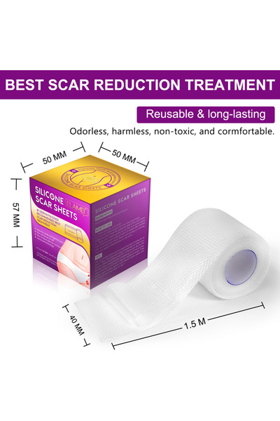 Choice1 لفة واحدة من شرائح السيليكون غير المرئية لتغطية الندبات، 4 سم × 150 س...