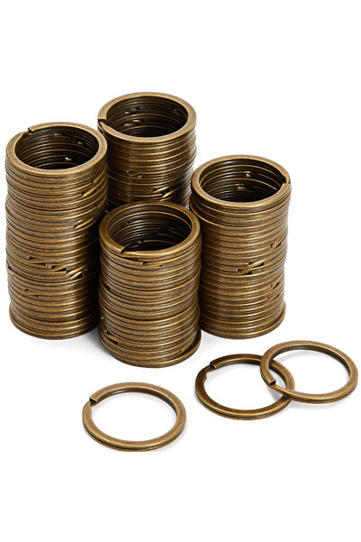 Choice 30PCS Bronze 30/60/100 Metal Keychains Removable Split Flat Keychain A...