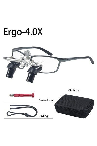 Choice1 4 عدسات مكبرة إرجو أوبتيكال للأسنان بزاوية 48 درجة، 4X و5X، قابلة للط...