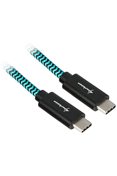 SHARKOON USB 3.1 C-C black / blue 1.0m - Aluminum + Braid