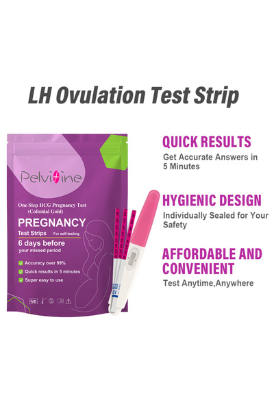 Choice 2hcg and 10LH Strips Pelvifine Pregnancy Test Strips , hCG Detection H...