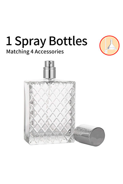 Choice زجاجة عطر فضية قابلة لإعادة التعبئة سعة 100 مل مع زجاجة رذاذ واحدة، و2...