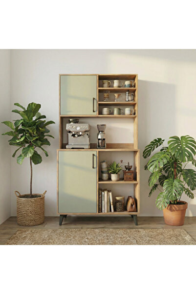 Dekortek Mobilya Dualis Modern Kahve Köşesi ve Çok Amaçlı Organizer Dolap (MD...