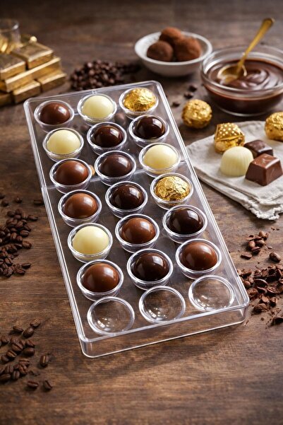 Qerhome Polycarbonate Chocolate Mold Round Model 21 Pieces 1 Piece