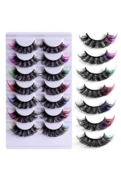 Choice 21 مم 0.07 مم D ألوان 7 أزواج من لفائف DH الملونة مع رموش صناعية طبيعي...