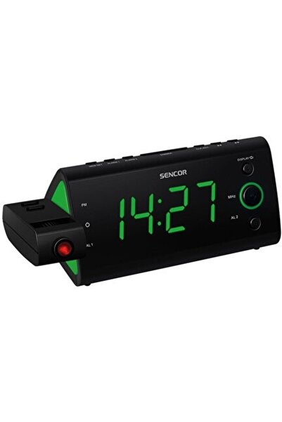 Sencor Radio cu ceas FM SRC 330GN Sencor, ecran 3 cm, cu proiectie si alarma