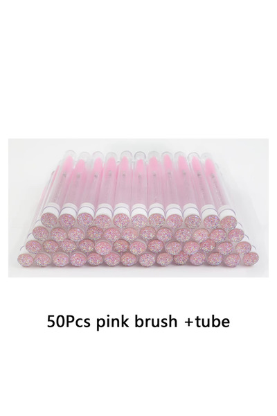 Choice1 فرشاة رموش وردية اللون من TDANCE، 50 قطعة، للاستخدام مرة واحدة، مع أن...