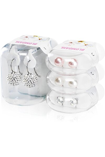 Blomdahl أقراط طبية من التيتانيوم مضاد للحساسية على شكل زهرة مرصعة بحجر الزبر...