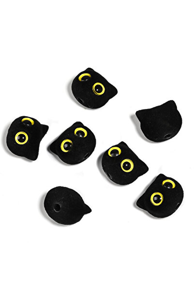 Choice Black Yellow Eyes 10Pcs acrylic plush kitten bead cartoon cat eye DIY ...