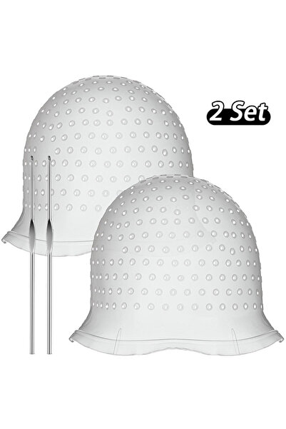 Choice طقمين من قبعات تلوين الشعر المصنوعة من السيليكون الأبيض، قابلة لإعادة ...