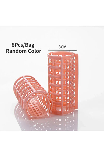 Choice مجموعة بكرات تجعيد الشعر البلاستيكية بدون حرارة، 8 قطع، 3 سم - عشوائية...