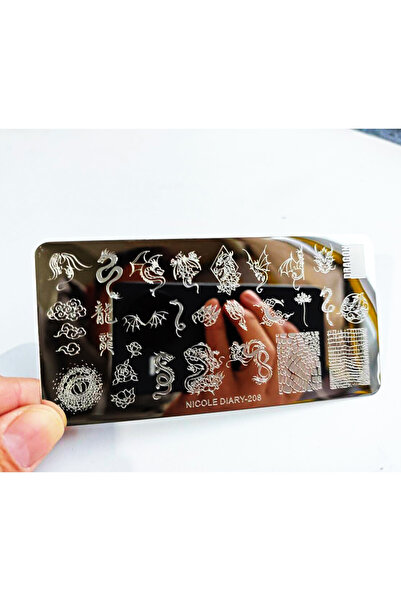 Choice قوالب ختم الأظافر P-70 بنمط تنين وثعبان كرتوني، مصنوعة من الفولاذ المق...