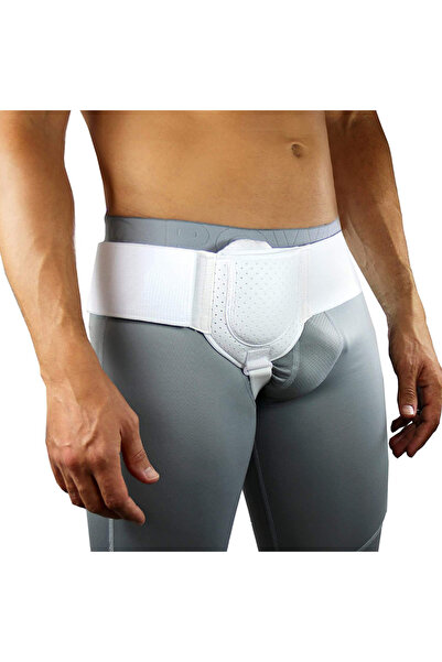 Choice ONE SIZE WHITE Hernia Belt Truss For Inguinal Sports Hernia Support Pa...