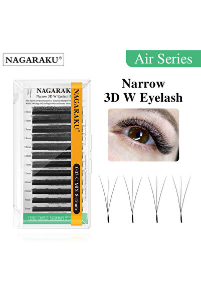 Choice8 مزيج من 8-15 مم، 0.07 مم، وصلات رموش ناجاراكو ثلاثية الأبعاد ضيقة، جا...