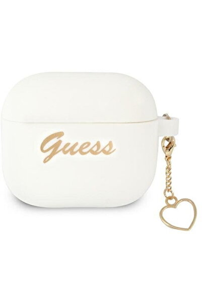 Guess GUA3LSCHSH AirPods 3 cover white/white Silicone Charm Heart Collection