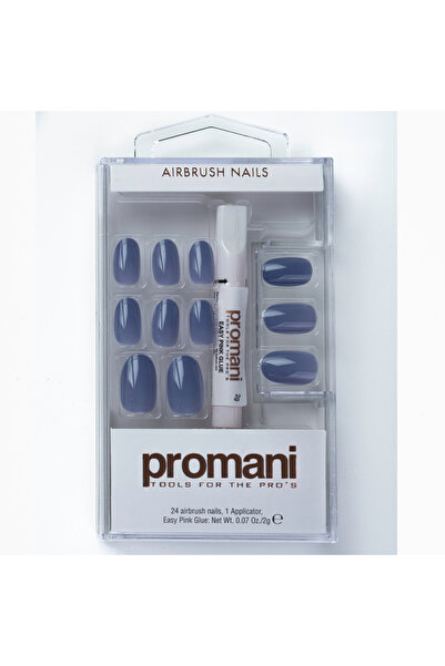 Promani Purple Airbrush Nails with Applicator & Glue