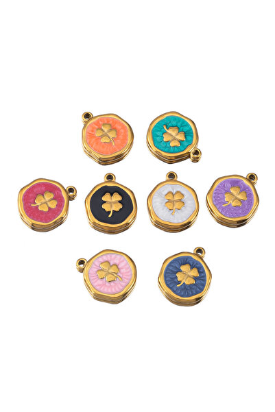 Choice random color 8pcs 6 8pcs Stainless Steel Colored Enamel Love Heart Sha...