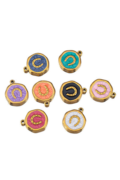 Choice 8 قطع من الفولاذ المقاوم للصدأ، مطلية بالمينا الملونة، بألوان عشوائية،...