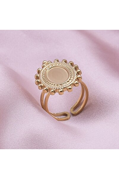 Choice J456-G Irregular Geometric Elliptic Smooth Surface Double Deck Gold Pl...