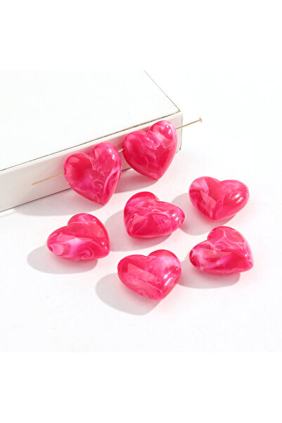 Choice9 15 قطعة - 22x22 مم، خرز وردي، 15 قطعة/مجموعة، خرز أكريليك ملون على شك...