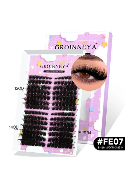 Choice11 مجموعة رموش FE7 GROINNEYA الطبيعية بتصميم قطة، أطراف مجنحة، رموش طوي...