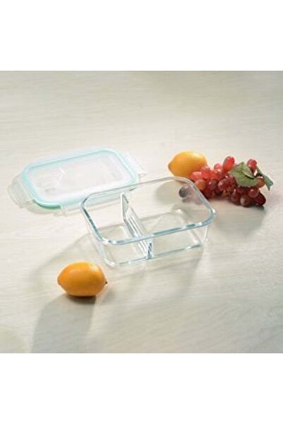SHOPIENS Rectangular Glass Food Container with Lid 1L
