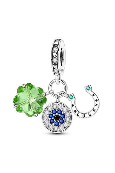 Choice KTC1505 خرزة ساحرة جديدة من الفضة الإسترليني عيار 925، قلادة برسيم ربا...