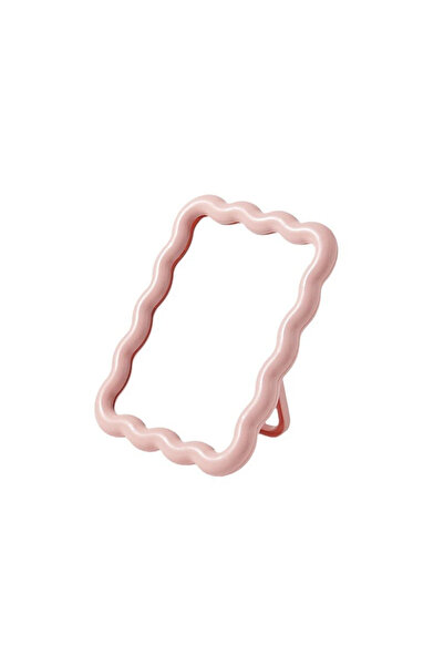 Choice مرآة مكياج مكتبية وردية اللون، بلون موحد، بسيطة، محمولة، قابلة للطي