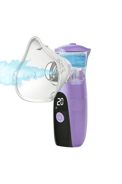 Choice Purple Handheld Digital Display Nebulizer Asthma Inhaler Silent Mesh A...