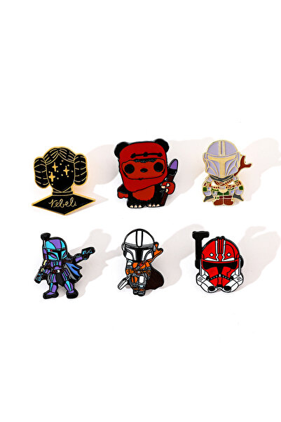 Choice XZ5803، 6 قطع من دبابيس المينا المعدنية بتصميمات كرتونية إبداعية لشخصي...