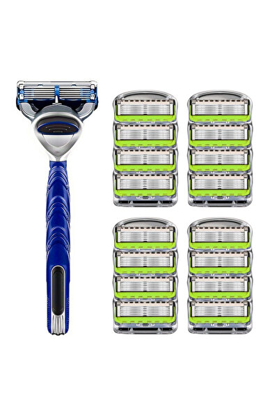 Choice3 ماكينة حلاقة يدوية خضراء جديدة للرجال، بمقبض واحد و16 شفرة، بخمس طبقا...
