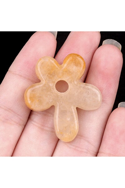 Choice قلادة زهرة من حجر التوباز الطبيعي، قطعة واحدة، مع حجر الجمشت وعين النم...