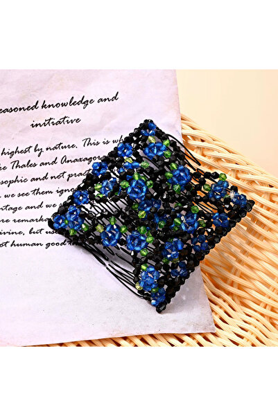 Choice مشط شعر سحري مرن أزرق للنساء، صفان، سهل التمديد، مثالي لحفلات أعياد ال...